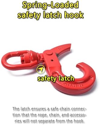 Swivel Self-Locking Hook 33069 lbs Heavy Duty Swivel Lifting Hook Swivel Lifting Hook Hoist Hook Sling Heavy Cargo 【15.0ton】 - Image 5