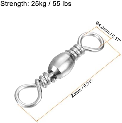 PATIKIL Fishing Barrel Swivels Carbon Steel Terminal Tackle - Image 2