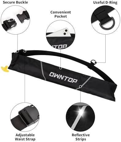 Owntop Automatic/Manual Inflatable Swim Belt Pack, Manual Convertible Swim Jacket for Adults, 24g CO2 Cylinder Included, Low Profile for Kayak, Fishing, Paddle Sports - Image 4