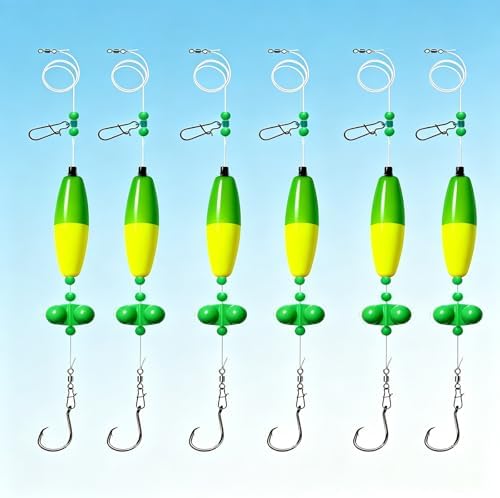 Catfish Rigs Set – 4/6/8PCS Pre-Tied Rigs with 1oz & 2oz Pyramid Sinker, Float Rigs Tackle, Santee Rig, Circle Hooks for Peg Floats Catfish - Image 4