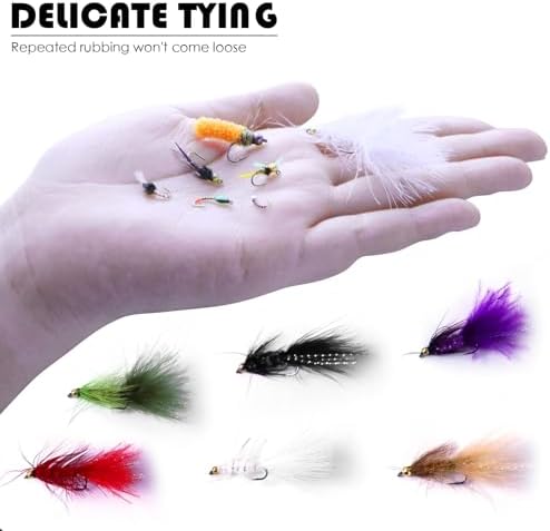 64 Pcs Fly Fishing Flies Assortment Kit with Fly Box - Image 6