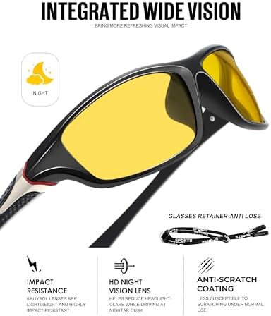 KALIYADI Sports Polarized Sunglasses Men UV400 Protection for Fishing Driving Cycling - Image 3
