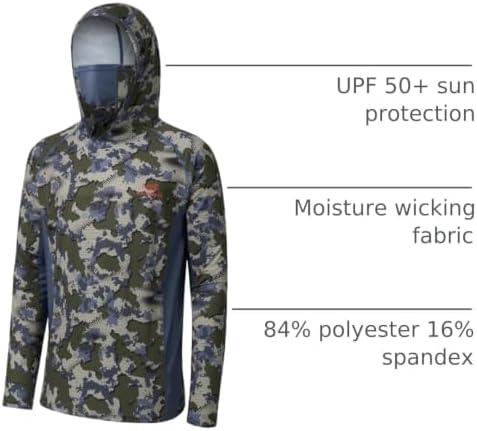 BASSDASH Men's UPF 50+ Camo Long Sleeve Hunting Fishing Hoodie Shirt - Image 3