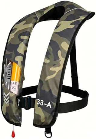 Automatic Inflatable Life Jacket | Low Profile PFD for Adults | Compact Design Self Inflating Life Vest | Supports up to 330 lbs by NLZGA