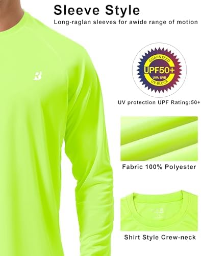Roadbox Men's UPF 50+ UV Sun Protection Shirts, Long Sleeve Swim Rash Guard - Image 4