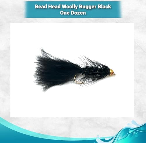 Feeder Creek Woolly Bugger Fly Fishing Flies 12pc Fly Fishing Assortment | Handmade Wet Flies for Fly Fishing in Various Patterns/Colors | Streamer Flies - Image 2