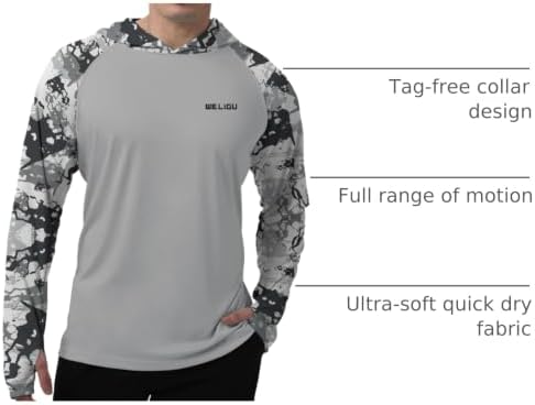 Men's UPF 50+ Sun Protection Hoodie, Long Sleeve Fishing Shirt - Image 4