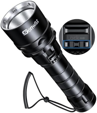 Scuba Diving Flashlight Dive Torch 2000 Lumen Waterproof Underwater XM-L2 LED Submarine Lights Holder with Charger for Under Water Deep Sea Cave at Night by Genwiss