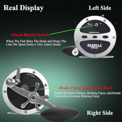 Sea Fishing Reel 44-66 LB Max Drag Saltwater Round Conventional Trolling Reel Aluminum CNC 2.8:1/4.4:1 Gear Ratio 5+1/7+1 Bearings for Tuna Salmon Marlin - Image 4