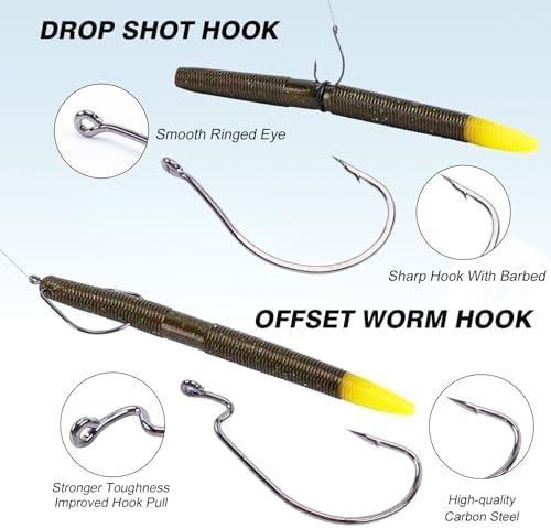 Goture Wacky Worm Fishing Lures Kit, Bass Fishing Wacky Rig Tool Kit - Image 7