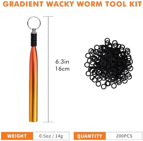 TRUSCEND Gradient Fishing Wacky Rig Tool with Silicone O Rings 210Pcs for 3"-4" and 5"-7" Fishing Worm Lures, Ultra-Smooth Downriggers Tube for Easy Installation and Great Protection of Stick Bait - Image 3
