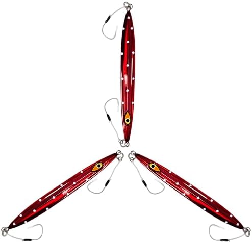 Slow Falling Knife Jig Lures, 300g, 9 Inches, Multi Color, Rigged - Image 6