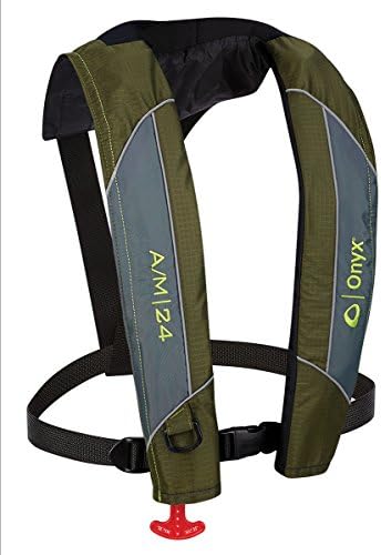 Onyx A/M-24 Automatic/Manual Inflatable Life Jacket, U.S. Coast Guard Approved, Low Profile, Compact Design, Manual Convertible Inflation Option by Onyx