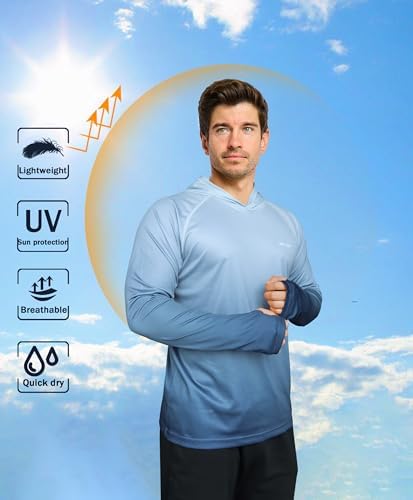 Men's UPF 50+ Sun Protection Hoodie, Long Sleeve Fishing Shirt - Image 3
