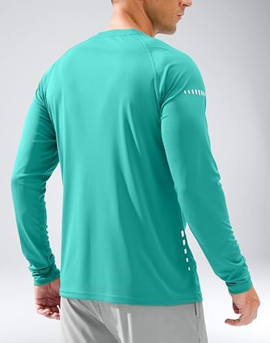 Men's Sun Protection Swim Long Sleeve UPF 50+ Rash Guard Lightweight Shirts - Image 2