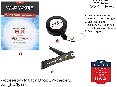 Wild Water Fly Fishing Complete 5 Weight 8 Foot, 4 piece Fly Fishing Starter Package - Image 5