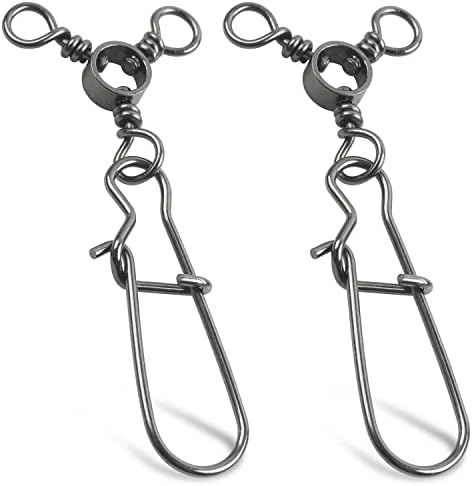 AGOOL Fishing 3 Way Swivel Snaps - 30pcs T-Turn Fishing Swivels Triple Swivels Cross Line Duo Lock Snap Swivels Fishing Lure Connectors Fishing Tackle for Trolling Catfish Rig Saltwater Freshwater by AGOOL