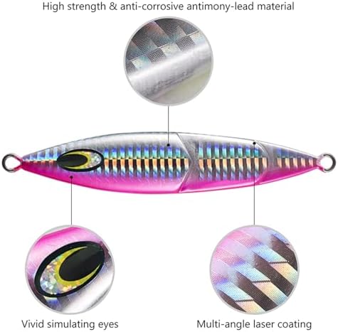 Bassrock Vertical Jigs Luminous Slow Jigging Lure for Saltwater Freshwater Fishing one Piece - Image 5