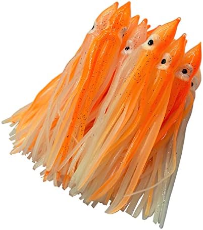 Hoochie Octopus Skirts Trolling Lures Fishing Tackle Soft Plastic Lures Luminous Squid Skirts Saltwater/Bait Lures1.9 '' - 8 ''（22PK） by Cheerouters