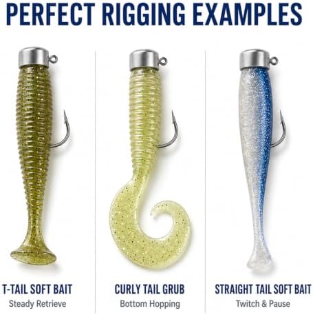 Ned Rig Jig Heads, Mushroom Stand-Up Jigs with Wire Bait Keeper, Finesse Fishing Hooks for Soft Plastics, Bass Walleye Tackle, 1.8g-7g (1/16oz-1/4oz) - Image 5