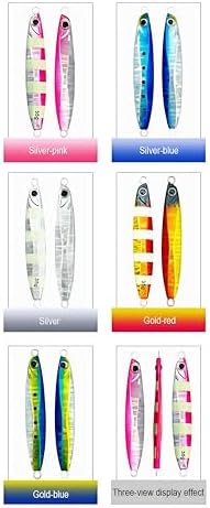 Easy Catch Fishing Jigs Saltwater Laser Lures Jigs Vertical Jigging Spoon Baits for Boat Fishing with Treble Hooks and Double Assist Hook Ideal for Tuna Grouper Snapper Salmon Bass Rockfish Lingcod - Image 6