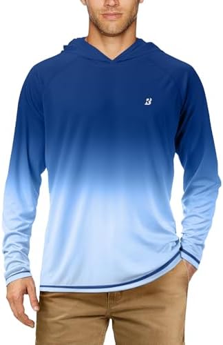 Roadbox Mens Fishing Sun Hoodie, Long Sleeve UPF 50+ UV Protection Shirts by Roadbox