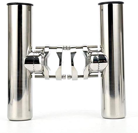 Amarine-made 4Pcs Boat Rod Holder, Stainless Rail Mount Clamp on Fishing Rod Holder, Adjustable Fishing Pole Holder for Rails 1-1/4" to 2" - Image 3