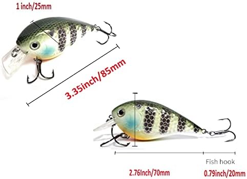 Crankbait for Bass Fishing inches Shallow Diving Crank Bait Square Bill Cranking Fishing Lures - Image 3