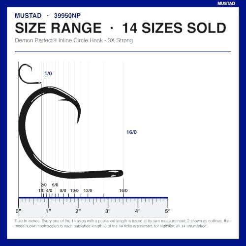 Mustad Demon Perfect Inline Circle Hook 39954NP - 1X Fine Fishing Hooks, Up Eye, Ideal for Saltwater and Freshwater Species, Original Patented Circle Hook Design, Inline Hooks - Image 3