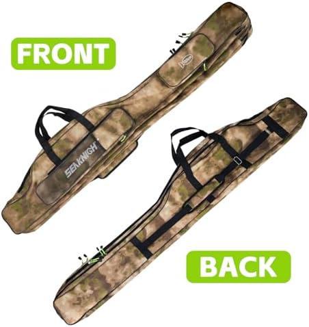 Seaknight Portable Fishing Rod Case - 2 Sizes (53.15in/59.0in) Oxford Fabric Tackle Storage Bag for Travel, Durable Rod Carrier for Freshwater & Saltwater Anglers (Yellow Camou, 135cm/ 53.15in) - Image 2