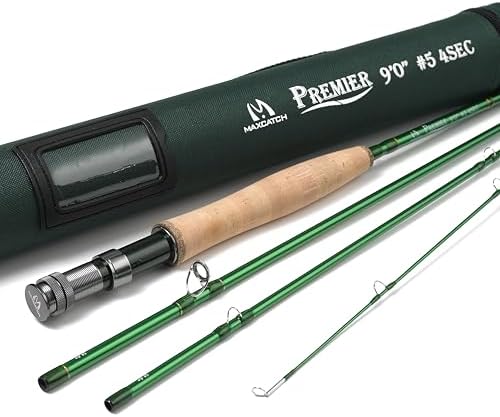 Maxcatch 3-12wt Medium-Fast Action Premier Fly Fishing Rod-IM8 Carbon Blank for High Performance,with AA Cork Grip Hard Chromed Guides by Maxcatch