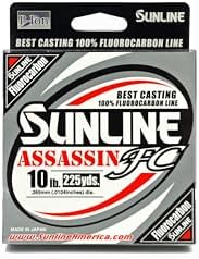 Sunline Assassin FC Fluorocarbon Fishing Line – 100% Fluorocarbon, P-Ion Technology, Multiple Line Weights & Spool Sizes by Sunline
