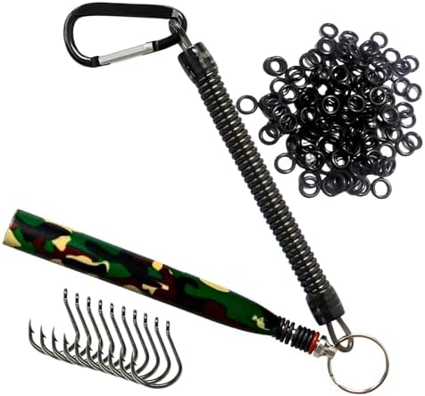Reaction Tackle Wacky Rig Tool and O-Rings for Soft Plastic Worms, Bass Fishing Wacky Rig and Neko Rig Stick Bait Setup for Largemouth and Smallmouth by ReactionTackle