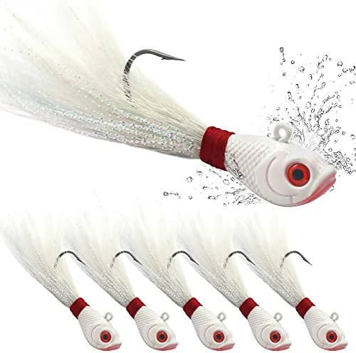 Bucktail-Jigs-Saltwater-Hair-Jigs-Head -Fishing-Lures-Assorted Kit by XFISHMAN