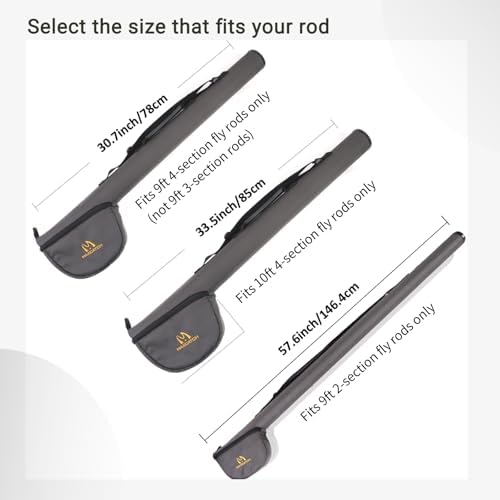 MAXIMUMCATCH Fly Fishing Rod Case with Reel Pouch, Complete Protection Bag, 9FT 2/4 Pieces Rod, Single (Gray, 9' 4sec) - Image 5