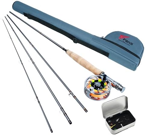 8Fans Fly Fishing Rod and Reel Combo, 4-Piece Slow Action Fly Rod by 8FANS