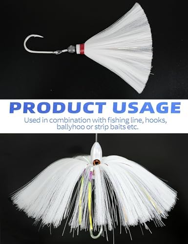 BLUEWING Sea Trolling Lures with Lead Head Saltwater Fishing Witches Big Game Ballyhoo Skirt for Tuna, Wahoo, Sailfish, Mahi Mahi 1oz, 2oz, 4oz, 6oz, 8oz - Image 6