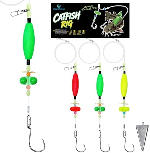 Catfish Float Rigs, 6/0 or 8/0 Circle Hooks, 3 or 6 Pack by Fishing