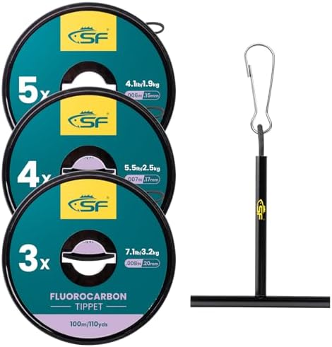 SF Clear Fluorocarbon Fly Fishing Tippet & Leader Line by SUNSHINEFISHING
