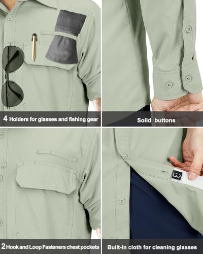 33,000ft Men's Long Sleeve Sun Protection Shirt UPF 50+ UV Quick Dry Cooling Fishing Shirts for Travel Safari Camping Hiking - Image 5