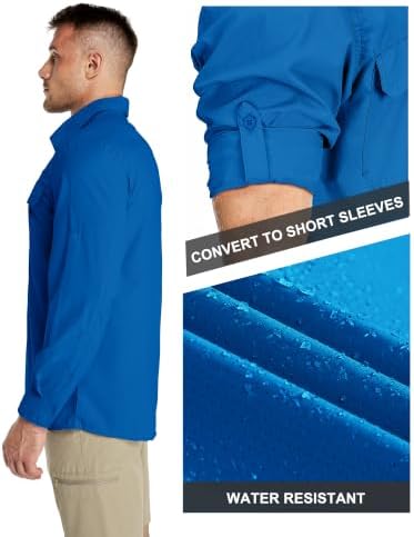 33,000ft Men's Long Sleeve Sun Protection Shirt UPF 50+ UV Quick Dry Cooling Fishing Shirts for Travel Safari Camping Hiking - Image 3