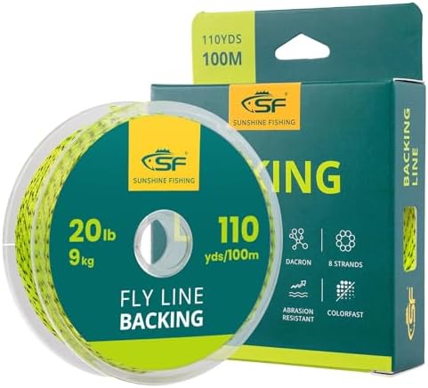 SF Fly Line Backing for Fly Fishing Braided 20/30LB Polyester Trout Salmon by SUNSHINEFISHING