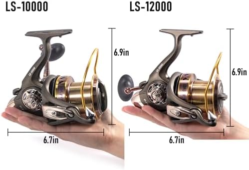 Dr.Fish Long Shot Spinning Reel, 10000/12000 Saltwater Surf Fishing Reel, 13+1 BBS, 48LB Max Drag, Ultra High Capacity, Heavy Duty Long Cast Offshore Trolling Surf Casting - Image 6