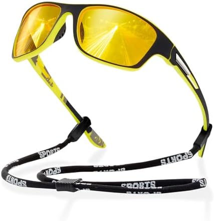 suoso Polarized Sports Sunglasses for Men: UV400 Protection Glasses Wrap Around Goggles for Driving Fishing by suoso