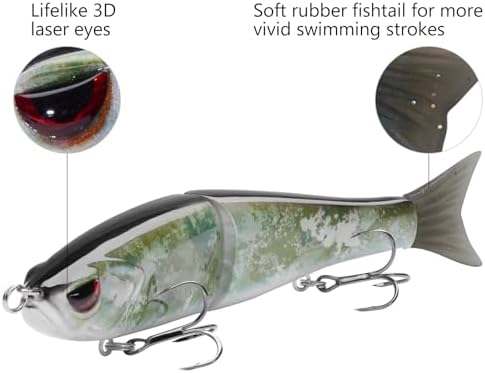 Bassdash SwimShad Glide Baits Jointed Swimbait Bass Pike Salmon Trout Muskie Fishing Lure - Image 4