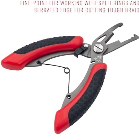 Strike King KVD Precision Split Ring Pliers, 5-Inches, Red - Image 3