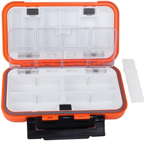 small tackle box, mini waterproof fishing tackle box organizer, double sided ABS plastic organizer box, travel storage containers for (M orange) - Image 5