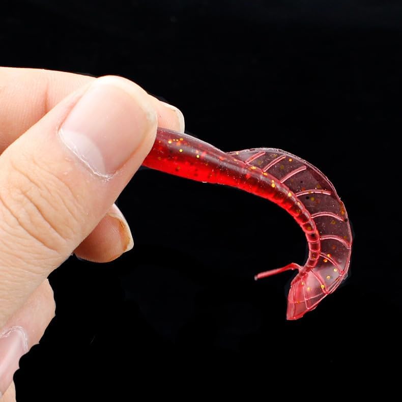 Soft Fishing Lures Set with Tackle Box, 6.5cm/8cm Paddle Tail Swimbaits, 60PCS Soft Plastic Baits with Curly Tails, Freshwater Fishing Lures for Bass, Trout, and More - Image 6