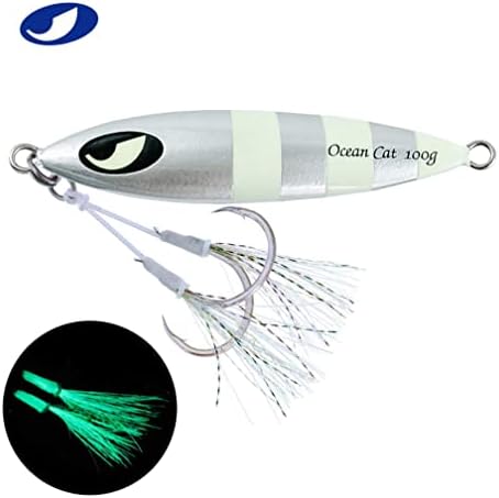 OCEAN CAT Lead Metal Flat Slow Fall Pitch Fishing Jigs Lures Sinking Vertical Jigging Bait with Butterfly Hook for Saltwater Fishing - Image 2