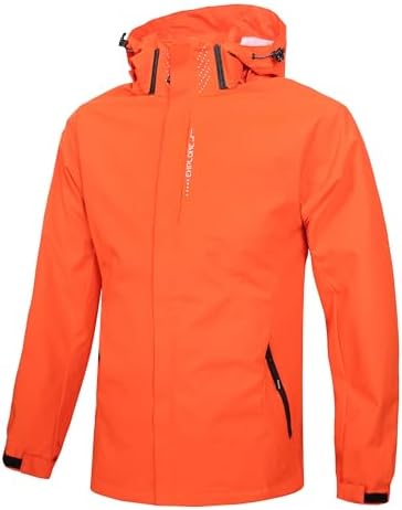 Men's Lightweight Waterproof Rain Jacket,Shell Hooded Outdoor Raincoat Hiking Windbreake jacket by Hikevitang